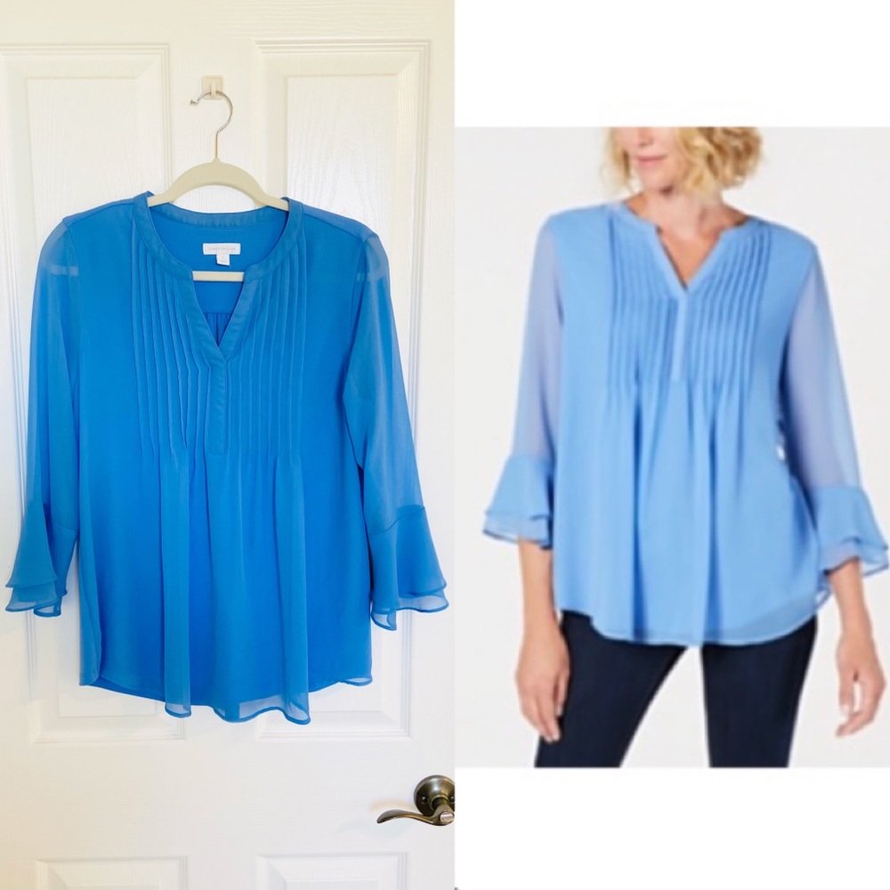 NWOT Charter club v neck bell sleeve blouse